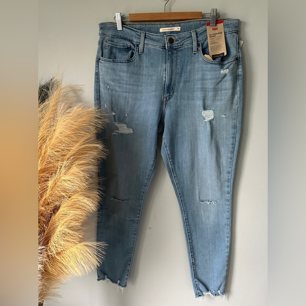 Levi's Light Blue Distressed Skinny Jeans